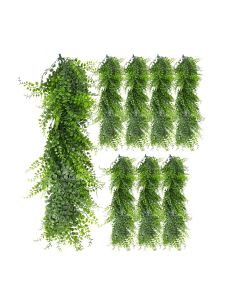 8 PCS Artificial Plant Vines Faux Plants Greenery Garland for Wedding Party Garden Home Kitchen Office Wall Decor Indoor Outdoor Decor, Ivy Green