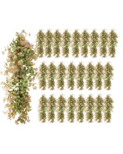 26 PCS Artificial Plant Vines Faux Plants Greenery Garland for Wedding Party Garden Home Kitchen Office Wall Decor Indoor Outdoor Decor, Autumn Orange