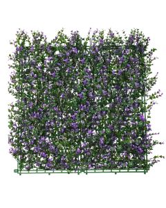 Coarbor 9 Packs 20" x 20" Artificial Purple Buxus with Cover Back Fence Panel Faux Ivy Fence Privacy Topiary Hedge Plant Fence Grass Wall Panels Backdrop for Balcony Patio Outdoor Indoor