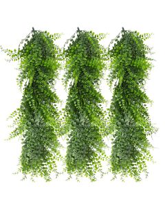 3 PCS Artificial Plant Vines Faux Plants Greenery Garland for Wedding Party Garden Home Kitchen Office Wall Decor Indoor Outdoor Decor, Ivy Green