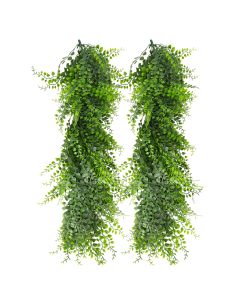 2 PCS Artificial Plant Vines Faux Plants Greenery Garland for Wedding Party Garden Home Kitchen Office Wall Decor Indoor Outdoor Decor, Ivy Green