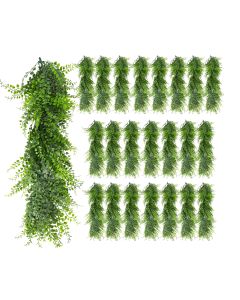 23 PCS Artificial Plant Vines Faux Plants Greenery Garland for Wedding Party Garden Home Kitchen Office Wall Decor Indoor Outdoor Decor, Ivy Green