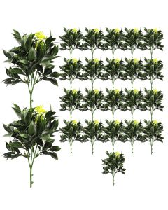 Coarbor 23 PCS Artificial Bushes Plastic Artificial Flowers Fake Outdoor Plants for Home Kitchen Party Flowers Arrangement Wedding Decorations, Green