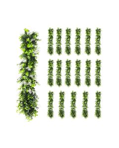 18 PCS Artificial Plant Vines Faux Plants Greenery Garland for Wedding Party Garden Home Kitchen Office Wall Decor Indoor Outdoor Decor, Green White