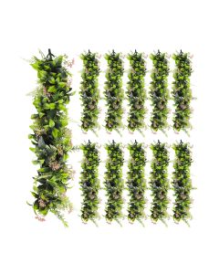 11 PCS Artificial Plant Vines Faux Plants Greenery Garland for Wedding Party Garden Home Kitchen Office Wall Decor Indoor Outdoor Decor, Green Pink