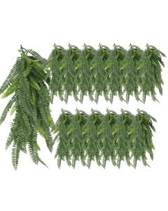 14 PCS Artificial Plant Vines Faux Plants Greenery Garland for Wedding Party Garden Home Kitchen Office Wall Decor Indoor Outdoor Decor, Fern Green