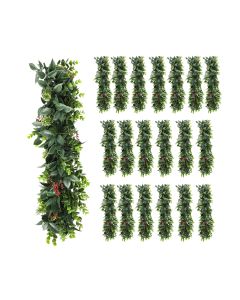 20 PCS Artificial Plant Vines Faux Plants Greenery Garland for Wedding Party Garden Home Kitchen Office Wall Decor Indoor Outdoor Decor, Green Red