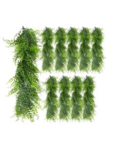 10 PCS Artificial Plant Vines Faux Plants Greenery Garland for Wedding Party Garden Home Kitchen Office Wall Decor Indoor Outdoor Decor, Ivy Green