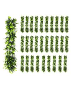30 PCS Artificial Plant Vines Faux Plants Greenery Garland for Wedding Party Garden Home Kitchen Office Wall Decor Indoor Outdoor Decor, Green White