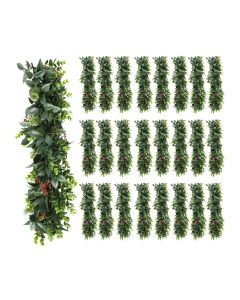 25 PCS Artificial Plant Vines Faux Plants Greenery Garland for Wedding Party Garden Home Kitchen Office Wall Decor Indoor Outdoor Decor, Green Red