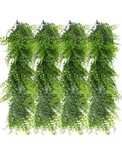 4 PCS Artificial Plant Vines Faux Plants Greenery Garland for Wedding Party Garden Home Kitchen Office Wall Decor Indoor Outdoor Decor, Ivy Green