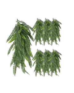 7 PCS Artificial Plant Vines Faux Plants Greenery Garland for Wedding Party Garden Home Kitchen Office Wall Decor Indoor Outdoor Decor, Fern Green