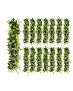 15 PCS Artificial Plant Vines Faux Plants Greenery Garland for Wedding Party Garden Home Kitchen Office Wall Decor Indoor Outdoor Decor, Green Pink