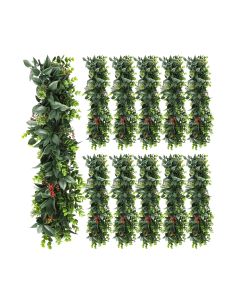 11 PCS Artificial Plant Vines Faux Plants Greenery Garland for Wedding Party Garden Home Kitchen Office Wall Decor Indoor Outdoor Decor, Green Red