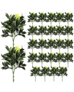 Coarbor 26 PCS Artificial Bushes Plastic Artificial Flowers Fake Outdoor Plants for Home Kitchen Party Flowers Arrangement Wedding Decorations, Green