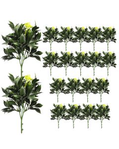 Coarbor 20 PCS Artificial Bushes Plastic Artificial Flowers Fake Outdoor Plants for Home Kitchen Party Flowers Arrangement Wedding Decorations, Green