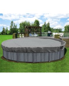 Coarbor 32' Ground Pool Cover for 28' Above Ground Pools Swimming Winter Pool Cover Winterizing Kit Above Ground Pool Winter Cover Tarp, Light Gray