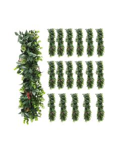 18 PCS Artificial Plant Vines Faux Plants Greenery Garland for Wedding Party Garden Home Kitchen Office Wall Decor Indoor Outdoor Decor, Green Red