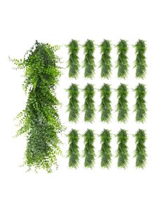 16 PCS Artificial Plant Vines Faux Plants Greenery Garland for Wedding Party Garden Home Kitchen Office Wall Decor Indoor Outdoor Decor, Ivy Green