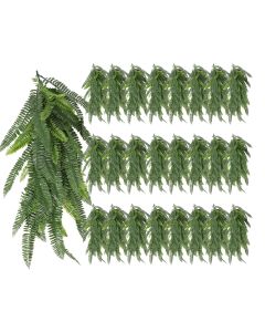 25 PCS Artificial Plant Vines Faux Plants Greenery Garland for Wedding Party Garden Home Kitchen Office Wall Decor Indoor Outdoor Decor, Fern Green