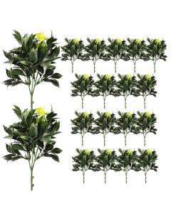 Coarbor 19 PCS Artificial Bushes Plastic Artificial Flowers Fake Outdoor Plants for Home Kitchen Party Flowers Arrangement Wedding Decorations, Green
