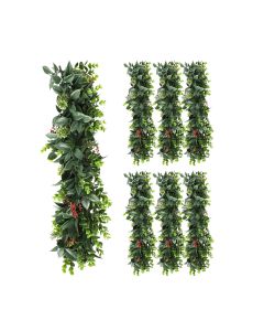 7 PCS Artificial Plant Vines Faux Plants Greenery Garland for Wedding Party Garden Home Kitchen Office Wall Decor Indoor Outdoor Decor, Green Red