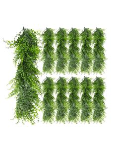 11 PCS Artificial Plant Vines Faux Plants Greenery Garland for Wedding Party Garden Home Kitchen Office Wall Decor Indoor Outdoor Decor, Ivy Green