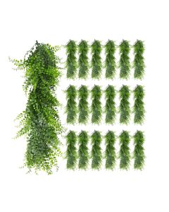 19 PCS Artificial Plant Vines Faux Plants Greenery Garland for Wedding Party Garden Home Kitchen Office Wall Decor Indoor Outdoor Decor, Ivy Green