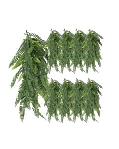 9 PCS Artificial Plant Vines Faux Plants Greenery Garland for Wedding Party Garden Home Kitchen Office Wall Decor Indoor Outdoor Decor, Fern Green