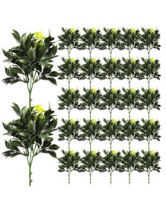 Coarbor 27 PCS Artificial Bushes Plastic Artificial Flowers Fake Outdoor Plants for Home Kitchen Party Flowers Arrangement Wedding Decorations, Green