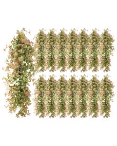 15 PCS Artificial Plant Vines Faux Plants Greenery Garland for Wedding Party Garden Home Kitchen Office Wall Decor Indoor Outdoor Decor, Autumn Orange