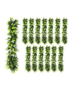 14 PCS Artificial Plant Vines Faux Plants Greenery Garland for Wedding Party Garden Home Kitchen Office Wall Decor Indoor Outdoor Decor, Green White