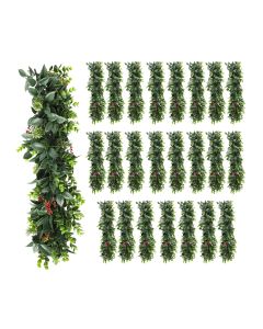 24 PCS Artificial Plant Vines Faux Plants Greenery Garland for Wedding Party Garden Home Kitchen Office Wall Decor Indoor Outdoor Decor, Green Red