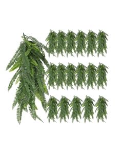 18 PCS Artificial Plant Vines Faux Plants Greenery Garland for Wedding Party Garden Home Kitchen Office Wall Decor Indoor Outdoor Decor, Fern Green