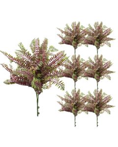 Coarbor 7 PCS Artificial Bushes Plastic Artificial Flowers Fake Outdoor Plants for Home Kitchen Party Flowers Arrangement Wedding Decorations, Purple Green