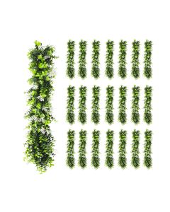 22 PCS Artificial Plant Vines Faux Plants Greenery Garland for Wedding Party Garden Home Kitchen Office Wall Decor Indoor Outdoor Decor, Green White