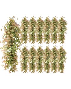 13 PCS Artificial Plant Vines Faux Plants Greenery Garland for Wedding Party Garden Home Kitchen Office Wall Decor Indoor Outdoor Decor, Autumn Orange