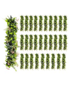 30 PCS Artificial Plant Vines Faux Plants Greenery Garland for Wedding Party Garden Home Kitchen Office Wall Decor Indoor Outdoor Decor, Green Pink