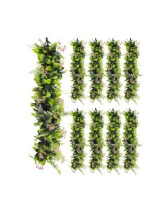 9 PCS Artificial Plant Vines Faux Plants Greenery Garland for Wedding Party Garden Home Kitchen Office Wall Decor Indoor Outdoor Decor, Green Pink