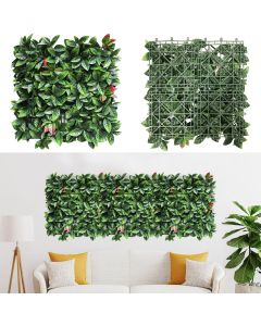 Coarbor 9 Packs 20" x 20" Artificial Photinia Fence Panel Faux Ivy Fence Privacy Topiary Hedge Plant Fence Grass Wall Panels Backdrop for Balcony Patio Outdoor Indoor