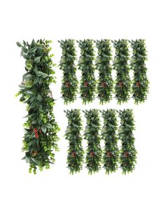10 PCS Artificial Plant Vines Faux Plants Greenery Garland for Wedding Party Garden Home Kitchen Office Wall Decor Indoor Outdoor Decor, Green Red