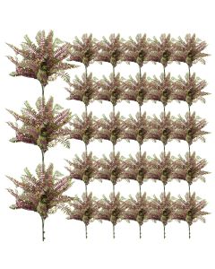 Coarbor 28 PCS Artificial Bushes Plastic Artificial Flowers Fake Outdoor Plants for Home Kitchen Party Flowers Arrangement Wedding Decorations, Purple Green