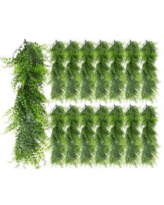 15 PCS Artificial Plant Vines Faux Plants Greenery Garland for Wedding Party Garden Home Kitchen Office Wall Decor Indoor Outdoor Decor, Ivy Green