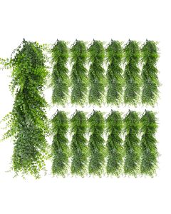 13 PCS Artificial Plant Vines Faux Plants Greenery Garland for Wedding Party Garden Home Kitchen Office Wall Decor Indoor Outdoor Decor, Ivy Green