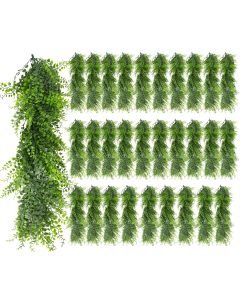 30 PCS Artificial Plant Vines Faux Plants Greenery Garland for Wedding Party Garden Home Kitchen Office Wall Decor Indoor Outdoor Decor, Ivy Green