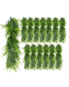 14 PCS Artificial Plant Vines Faux Plants Greenery Garland for Wedding Party Garden Home Kitchen Office Wall Decor Indoor Outdoor Decor, Ivy Green